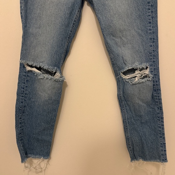 Boyish the Zachary High Rise Skinny Jeans Stretch Size 25 Knee Distress Fray Hem - Picture 4 of 13